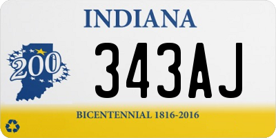 IN license plate 343AJ