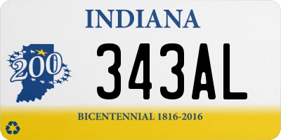 IN license plate 343AL