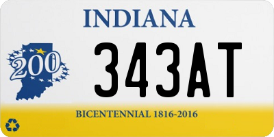 IN license plate 343AT