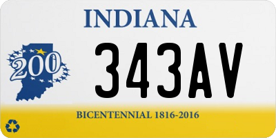 IN license plate 343AV