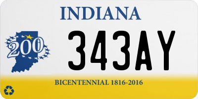 IN license plate 343AY