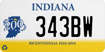 IN license plate 343BW