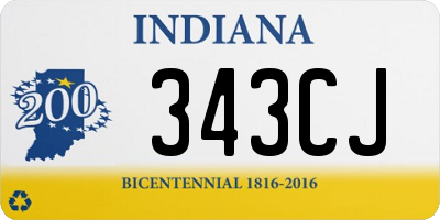 IN license plate 343CJ