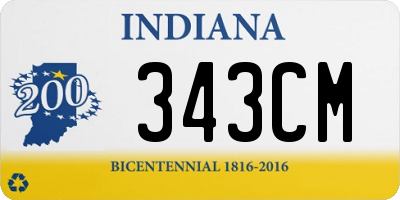 IN license plate 343CM