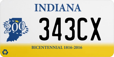 IN license plate 343CX