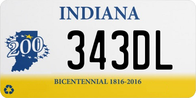 IN license plate 343DL