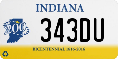 IN license plate 343DU