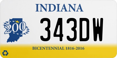 IN license plate 343DW