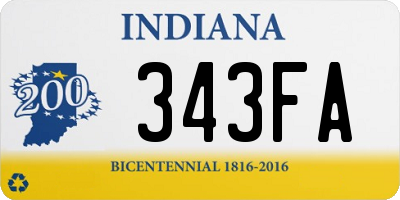 IN license plate 343FA