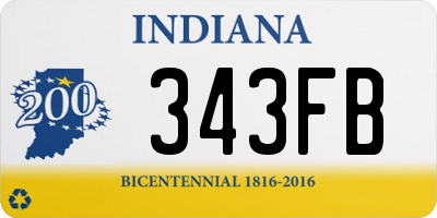 IN license plate 343FB