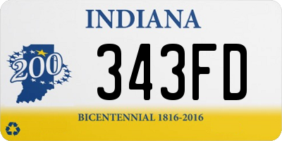 IN license plate 343FD