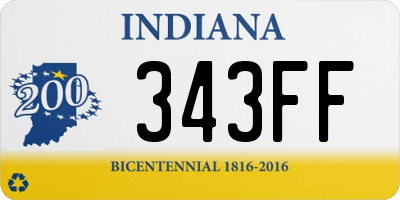 IN license plate 343FF