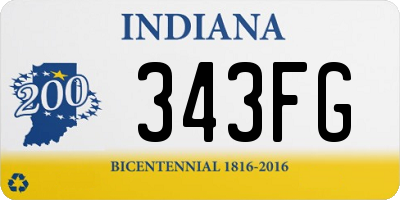 IN license plate 343FG