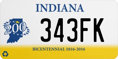 IN license plate 343FK