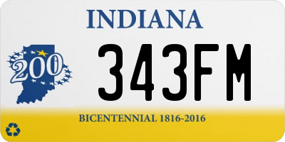 IN license plate 343FM