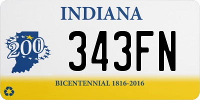 IN license plate 343FN