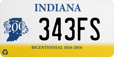 IN license plate 343FS