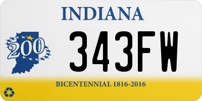 IN license plate 343FW