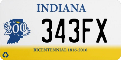 IN license plate 343FX