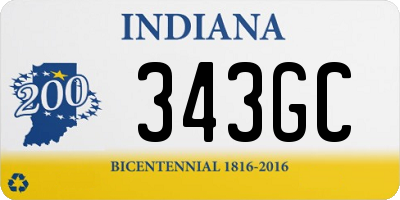 IN license plate 343GC