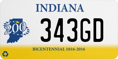 IN license plate 343GD