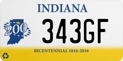 IN license plate 343GF