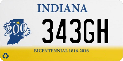 IN license plate 343GH