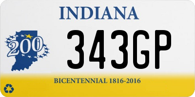 IN license plate 343GP