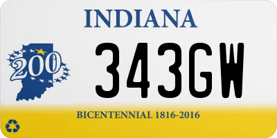 IN license plate 343GW