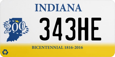 IN license plate 343HE