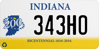 IN license plate 343HO