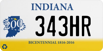 IN license plate 343HR