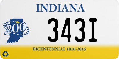 IN license plate 343I