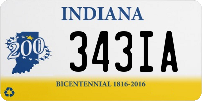 IN license plate 343IA