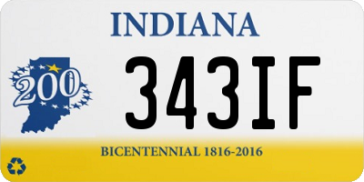 IN license plate 343IF