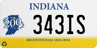 IN license plate 343IS