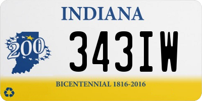 IN license plate 343IW