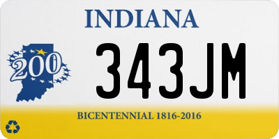 IN license plate 343JM