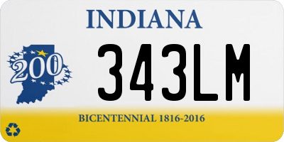 IN license plate 343LM