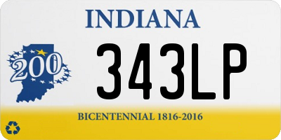 IN license plate 343LP