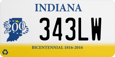 IN license plate 343LW