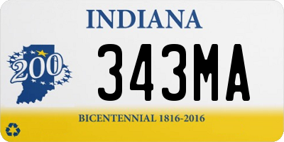 IN license plate 343MA