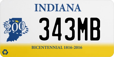 IN license plate 343MB