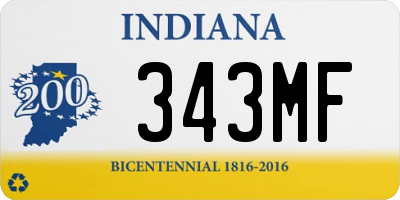 IN license plate 343MF