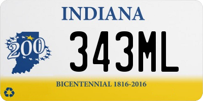 IN license plate 343ML