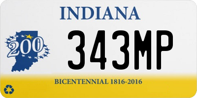 IN license plate 343MP