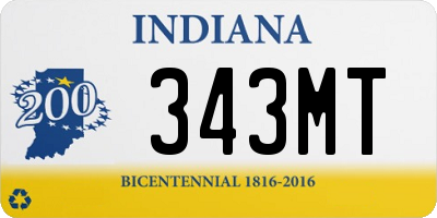 IN license plate 343MT