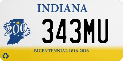 IN license plate 343MU