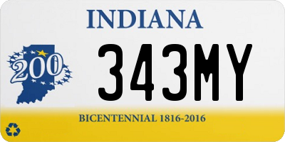 IN license plate 343MY