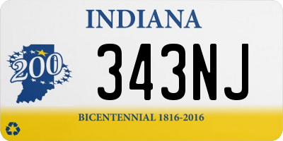 IN license plate 343NJ